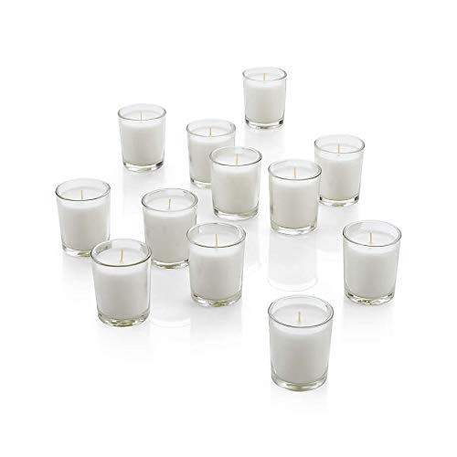 Vara Decor Highly Scented Set of Twelve (12 pcs) Glass Votive Jar Candle- 120 Gram- (Set of 12)