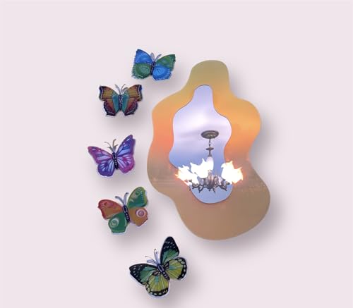 THE PAPER BOUTIQUE Iridescent Wavy Holographic Acrylic Mirror -NO GLASS MIRROR for AESTHETIC ROOM DECOR, GIFTING, PHOTOGRAPHY