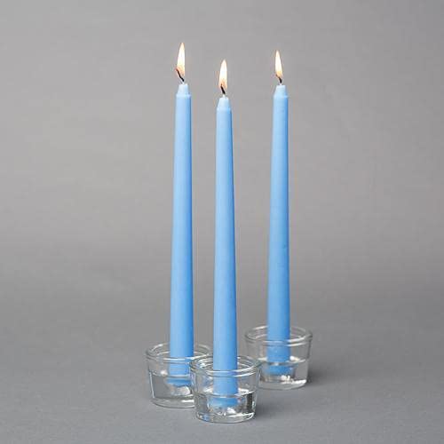 atorakushon Set of 8 Scented Taper Candles Tall Thicker Candle Long Burning time Dripless candle sticks for Home Décor Wedding Parties (Sky Blue)