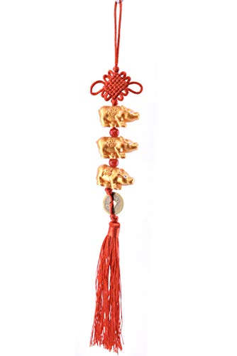 Year of 2021 Feng Shui Handmade Zodiac Auspicious ox Lucky Charm Amulet (3 ox)