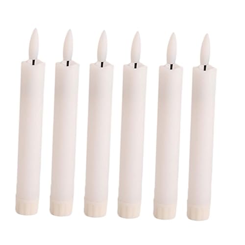 SAZ DEKOR 6X LED Pillar Candles Decor Flameless Candles for Holiday Halloween New Year White