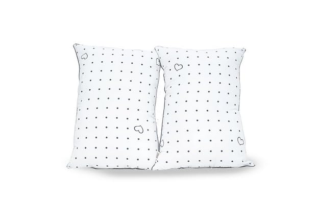 Dreamie Crazy Dot Pillow Quality Soft Polyester Cus Fiber Pillow 100% Breathable Cotton Cover Skin-Friendly, White Pillow. (Pillow 18X27)