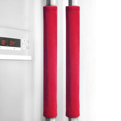 CALANDIS® 2Pcs Fridge Door Handle Covers Reusable for Microwave Oven Kitchen Appliances Red | 2 Refrigerator Door Handle Covers