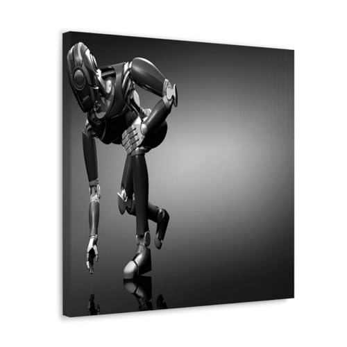 GADGETS WRAP Canvas Gallery Wrap Framed for Home Office Studio Living Room Decoration (17x17inch) - Robot Raising