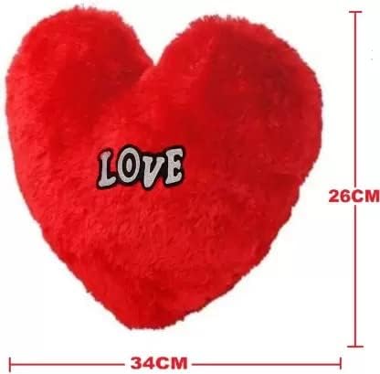 The Decor Affair Toys Tuffy Heart Shape Cushion Stuffed Hanging Red Pillow - Romantic Gift for Your Valentine Girlfriend Boyfriend Husband Wife - Pack of 1-34 cm (Red)