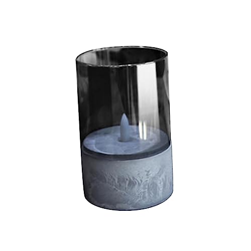 UJEAVETTE® Flameless Led Candle Crafts Tea Light Candle for Living Room Hallway Bedroom 8Cmx8Cmx15Cm Grey