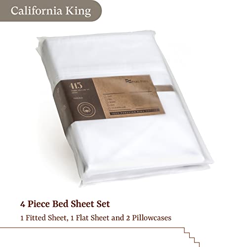 Peru Pima - 415 Thread Count Percale - 100% Peruvian Pima Cotton - California King Bed Sheet Set, White