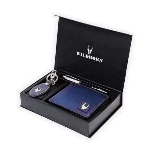 WildHorn Gift Hamper for Men I Leather Wallet, Keychain & Pen Combo Gift Set I Gift for Friend, Boyfriend,Husband,Father, Son etc