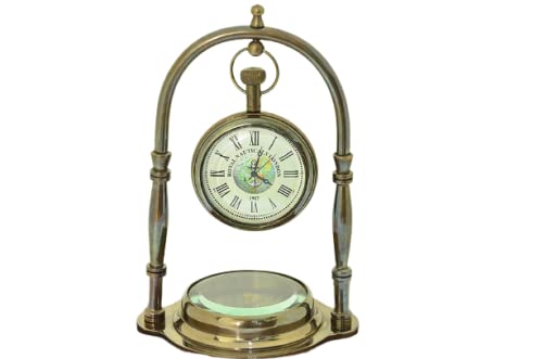 Royal Nautical London Antique Marine Table Clock with Compass Home and Office Decore Showpiece