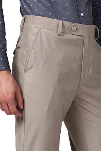 Peter England Men's Slim Work Utility Pants (PITFSSLBW93054_Beige_40)