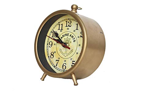 M.Nautical Star Table Clock Brass Antique Maritime Working Antique Look Desk Clock