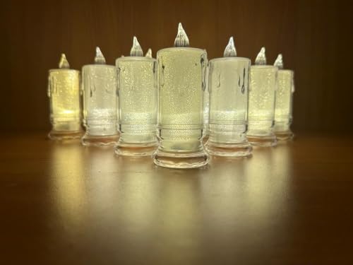 Sparkmart Smokeless and Flameless Crystal Dripping Design Acrylic LED Tealight Candles Set for Diwali, Home Decor, Gifting, Festivals, Events and Navratri Decoration (Pack of 6)