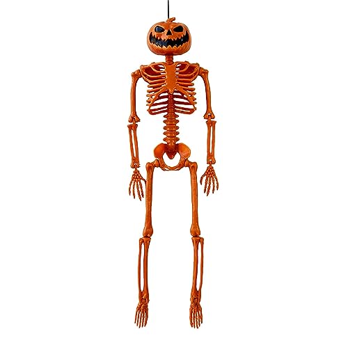 Worldcare® Halloween Skeleton Pumpkin Head Skeleton for Patio Lawn Creepy Carnival | 1 Halloween Prop Skeleton