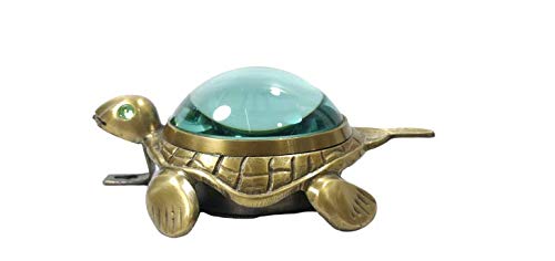 Brass Tortoise Clock Paper Weight Wall Hanging Fengshui (Size 6 Inches) Gola International