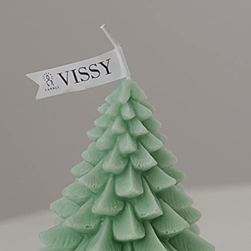 SECRET DESIRE Christmas Tree Wax Scented Candle Creative Curve Home Decor Prop Light Green