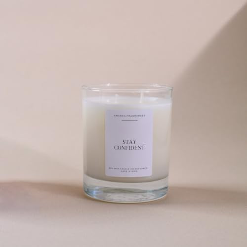 Amara Fragrance Stay Confident Scented Candle - Long-Lasting Aromatherapy, Hand-Poured Natural Soy Wax, Relaxing Fragrance for Home & Office (Lemongrass)