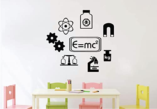 VVWV Science Wall Stickers for Educational Kids Room School Office Living Room Study Room Home & Kitchen Decor L x H 80 x 70 Cms