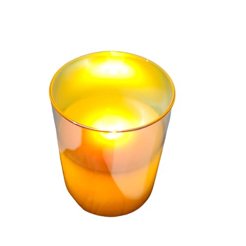 ThirteenKcanddle Flameless LED Pillar Candles, 7 x 10 cm, Acrylic, Battery Operated, Dancing Flame, Flickering, for Home, Wedding, Party, Festival