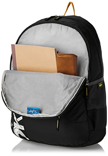 Skybags Casual Backpack 28L, 2 Main Compartments, Bottle Pocket, Front Pocket, Padded Shoulder Straps | Black | Brat