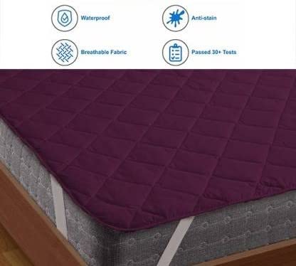 Jaipur Linen Water Resistant & Dustproof Mattress Protector California King Bed Size 72 Inch X 84 Inch -Purple