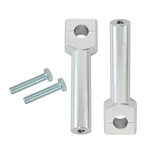 UJEAVETTE Motorcycle Handlebar Riser Kit 22/25mm Universal for Motocross Silver 25MM