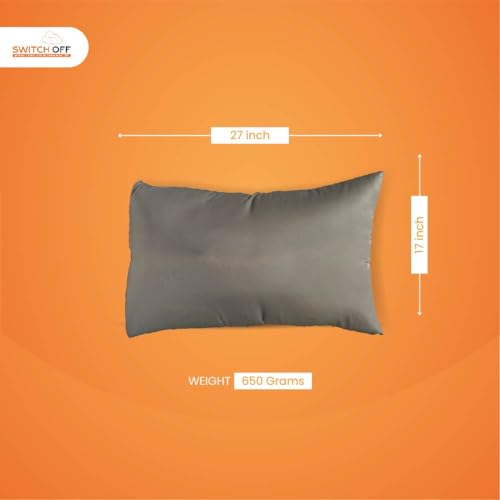 Switch-off Smart Adjustable Mush Color Pillow,Discover The Perfect Pillow for Your Best Night's Sleep (17X27Inch) (Pack of 6, Beige and Grey)