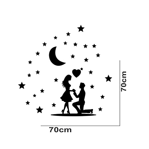 VVWV Cute Couples Love Wall Stickers for Educational Kids Room School Office Living Room Study Room Home & Kitchen Decor L x H 70 x 70 Cms