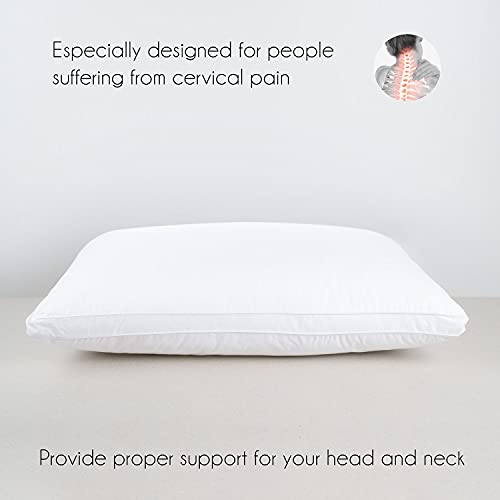 SPREAD SPAIN Microfiber Doctor Pillow Soft Fluffy Pillow for Sleeping, Dr. Pillow for neck and shoulder pain, Back Sleeper, Side Sleeper, 45 x 68 CM - White