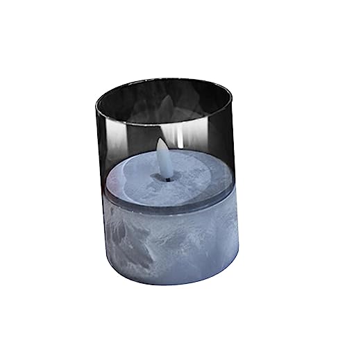 CALANDIS® Flameless Led Candle Crafts Tea Light Candle for Living Room Hallway Bedroom 8Cmx8Cmx10Cm Grey