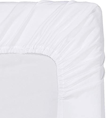 Fitted Sheet (Twin, White) Deep Pocket Brushed Velvety Microfiber, Breathable, Soft - Comfortable - Wrinkle, Fade, Stain - Abrasion Resistant - Hotel Quality - Durable by Utopia Bedding by Utopia Bedding