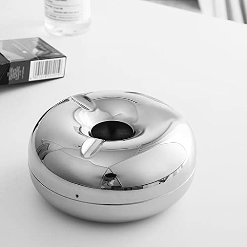 MERISHOPP™ Round Cigarette Ashtray for Home Office Desktop Outdoor Without Wooden Stand
