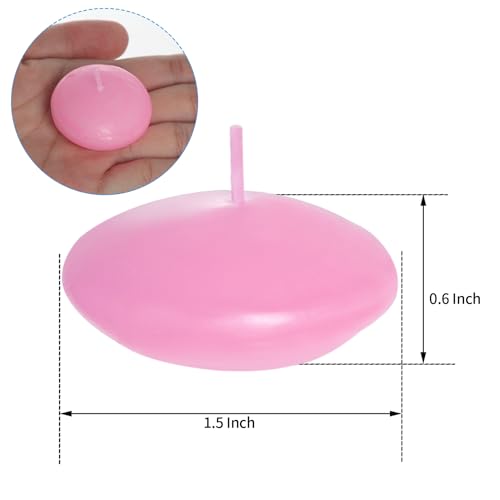 20 Pcs Floating Candles Centerpieces, 1.5 Inch Unscented Floating Candles Small Decoration, Floating Candles Vases for Valentine's Day, Thanksgiving, Wedding (Pink)