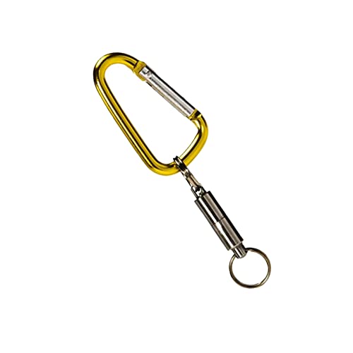 UJEAVETTE® Strong Magnetic Net Release Holder with Coil Lanyard Snap Clip Lock Buckle Yellow Carabiner