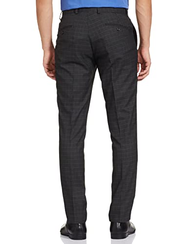 Amazon Brand - Symbol Men's Slim Dress Pants (SY-MFT-SS22-PP-101_Charcoal Chk 1_32)