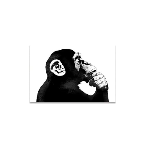 GADGETS WRAP Canvas Gallery Wrap Framed for Home Office Studio Living Room Decoration (17x11inch) - Think Chimp Banksy