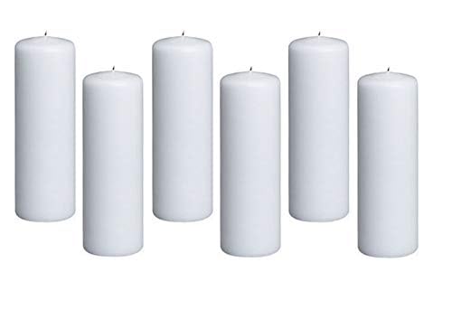 AD ART CREATIONS A Grade Perafin Wax, Cute White Round Pillar Candles for Home, Wedding & Party, Dinner Table, Halloween,Christmas 6 x 3.5 Inch Unscented Pack of 6