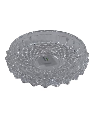 Samogrik Glass Decorative Ashtray with Intricate Floral Pattern