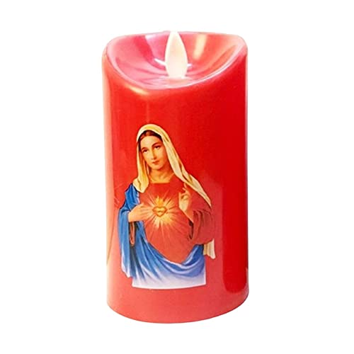 SAZ DEKOR Saint LED Candle Lamp Battery Operated for Christmas Virgin