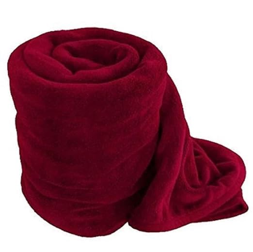 Akin Fleece Single Bed AC Blanket Plain Light Weight for Bedroom & Living Room (60x90) inch Pack of 1 (Red)