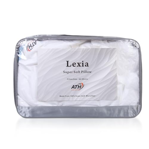 Lexia Microfiber Plush Pillow | Soft Comfortable Neck Support | Anti Bacterial | Adjustable Zipper,17x27inch