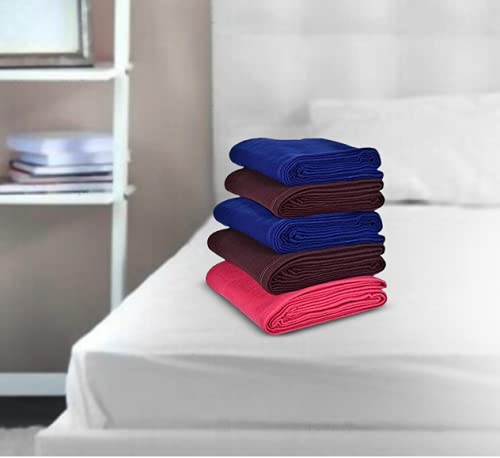 Goyal's Polar Fleece 250 TC Single Bed Blanket Solid Colors - Set of 10