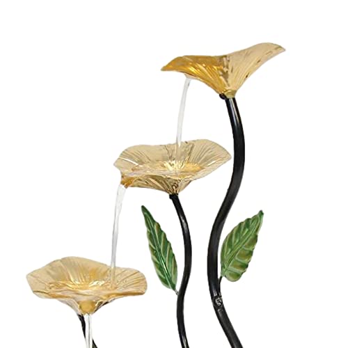 CALANDIS Tabletop Water Fountain with Lights Decor for Desktop Bedroom Home Accent