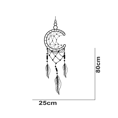 VVWV Moon Dream Catcher Wall Stickers for Living Kids Girls Boys Bedroom Home & Kitchen Hall Wall Decor L x H 25 x 80 Cms