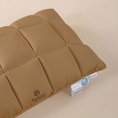 Filbert Super Soft Premium Box Buffle Pinch Pleate Adjustable Hight Pillows 18x28 Inch Standard Size Luxurious Down Alternative Sleeping Pillow | Beige - Set of - 2