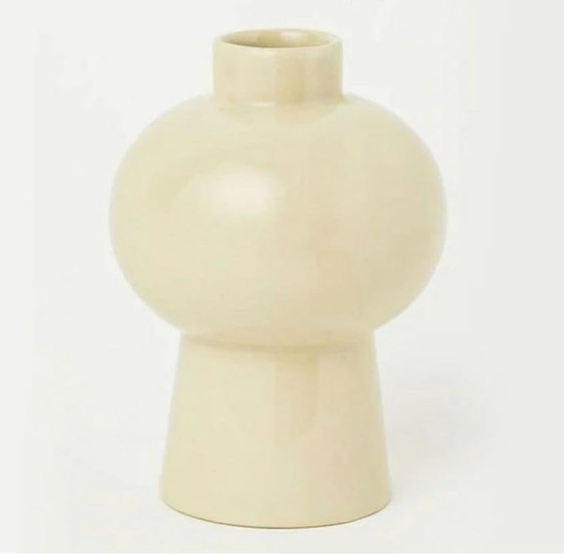 Craftribal Ceramic Flower Vase (8.5 inches, White)