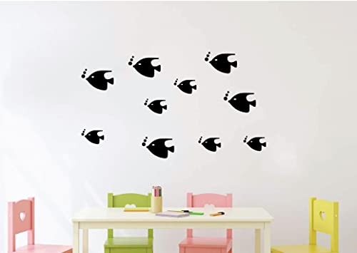 VVWV Wall Decal Fishes Wall Stickers for Educational Kids Room School Office Living Room Study Room Home & Kitchen Decor L x H 100 x 50 Cms