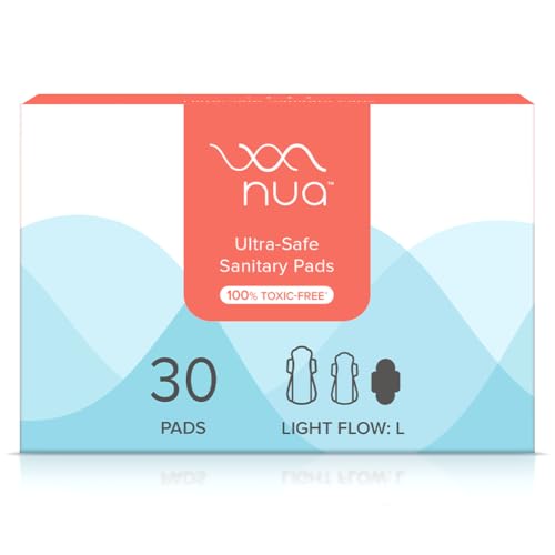 Nua Ultra-Safe Sanitary Pads For Women | 30 Ultra Thin Pads | Light-L | Safe on Skin | Toxic-Free & Rash-Free | Unscented | Leakproof | Made Safe