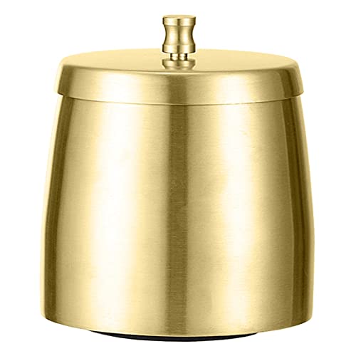 SECRET DESIRE™ Windproof Ashtray with Lid Stainless Steel Rainproof for Smoking Smokers Gold