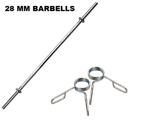 Body Maxx Weight Lifting Rod Barbell Size 4 Feet 28 MM Spring Locks