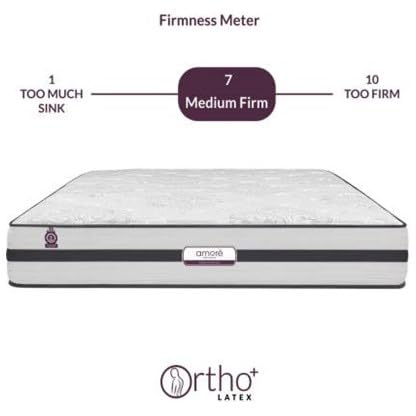 AMORE Orthoplus 100% Natural Latex Pocket Spring Mattress // 8Inch Bed Mattress // Queen Size Mattress (80 * 60 * 8 Inch,100% Natural Latex Pocket Spring Mattress)